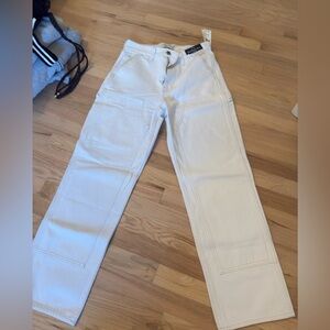 Abercrombie White Straight-Leg Jeans